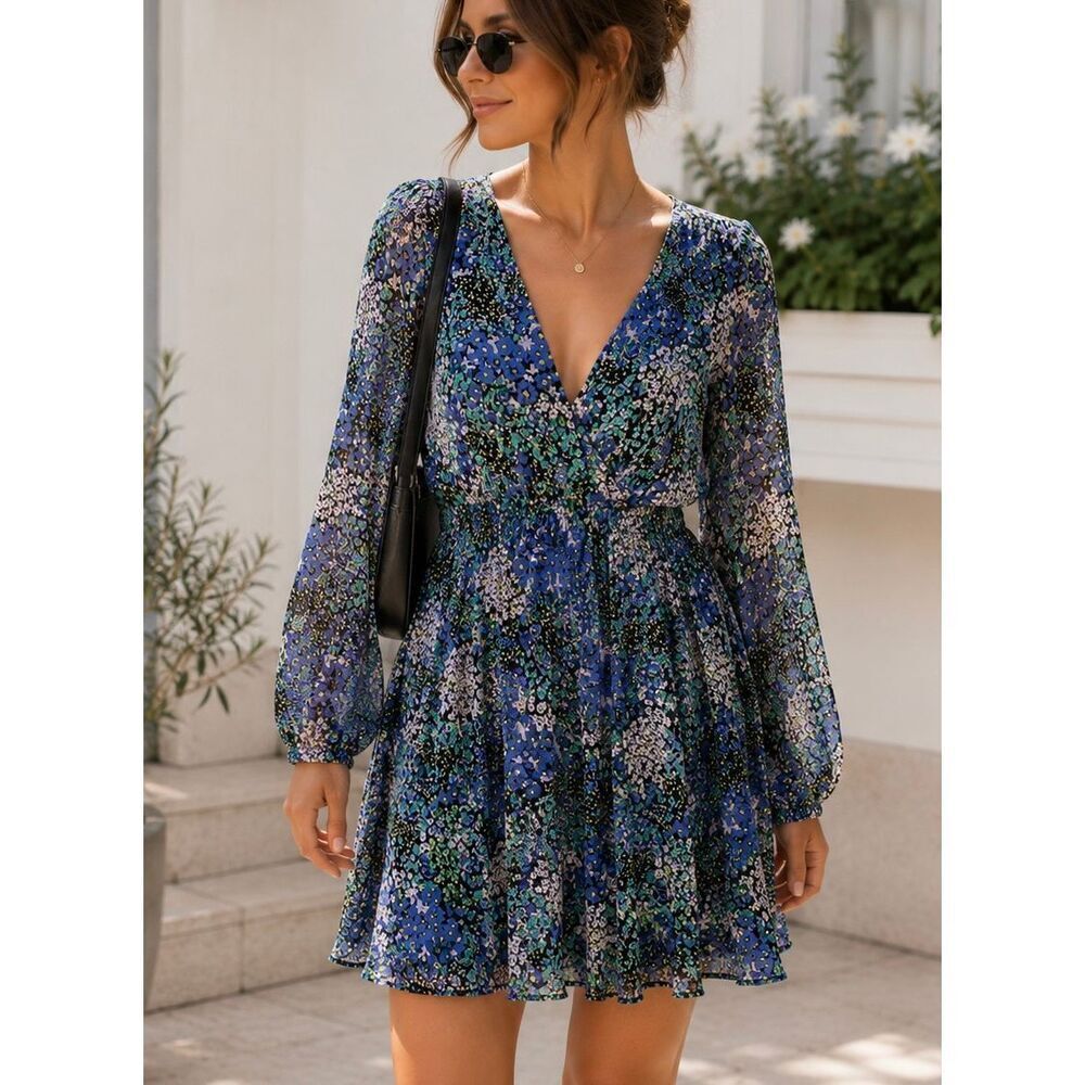 Maeve Anthropologie Carolyn Floral Chiffon Mini Dress Women’s XXS